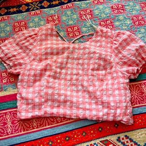 Vintage Open Back Pink crop top